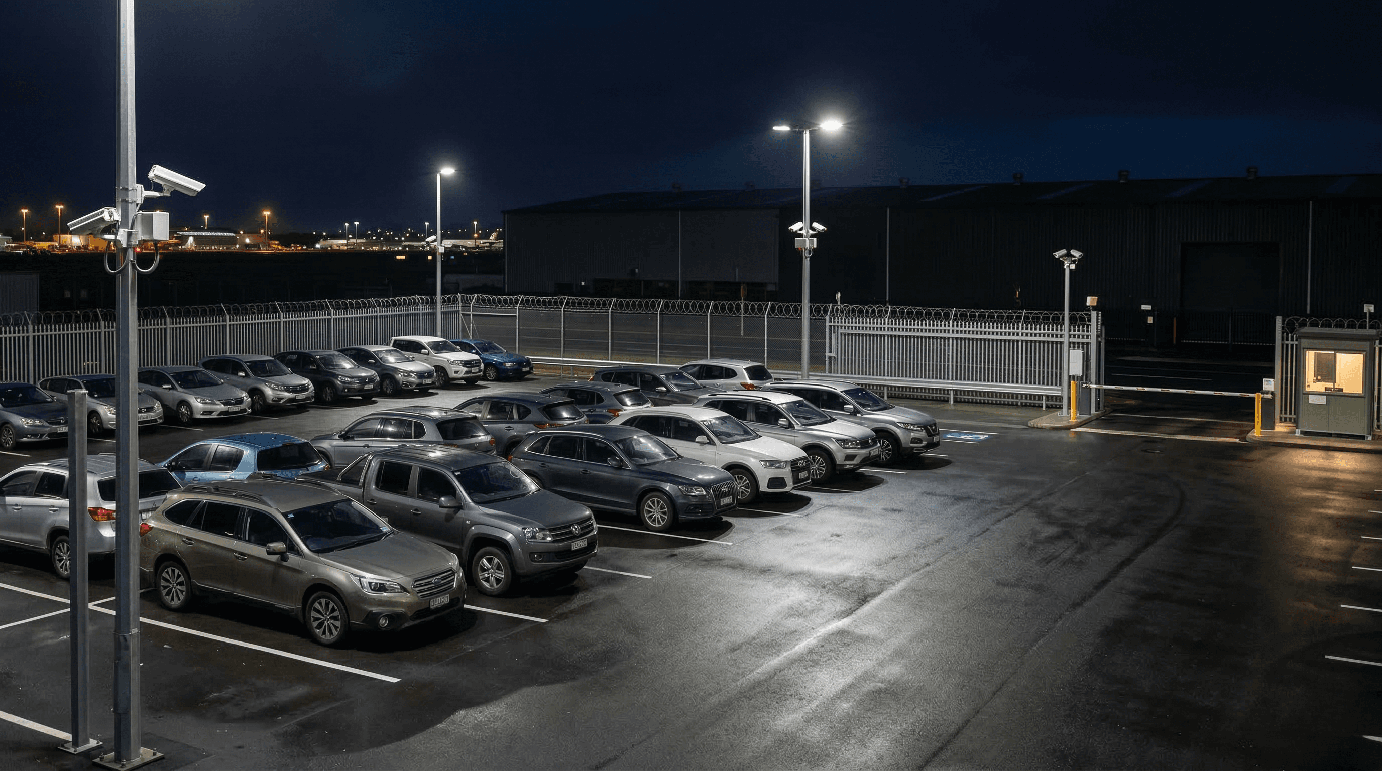 Flypark secure monitored yard near Auckland Airport