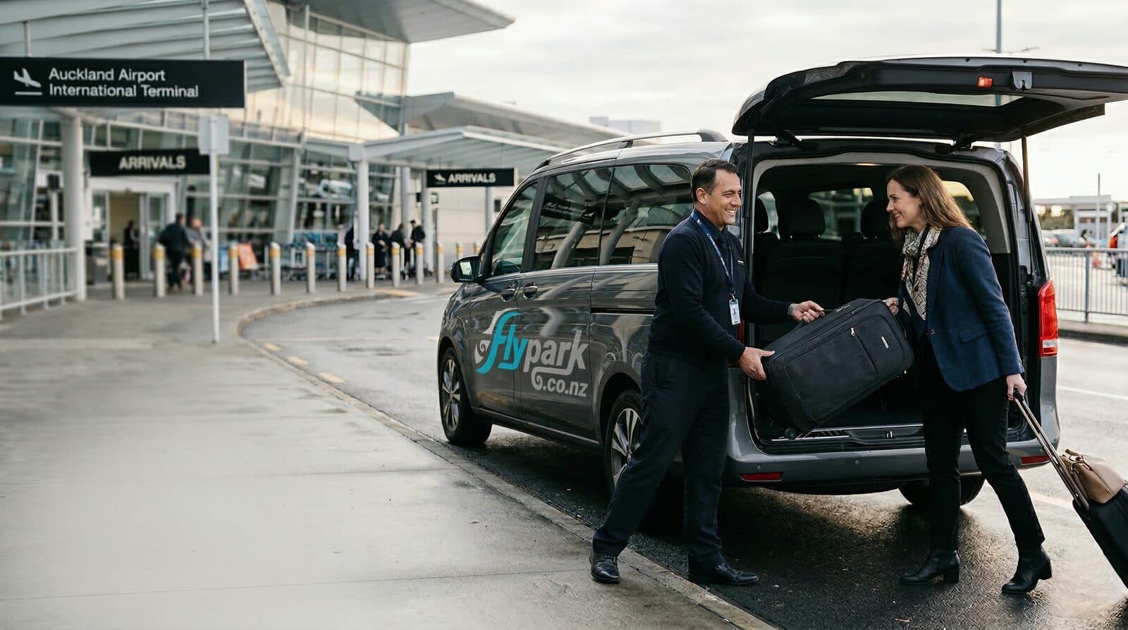 Flypark branded shuttle transfer service